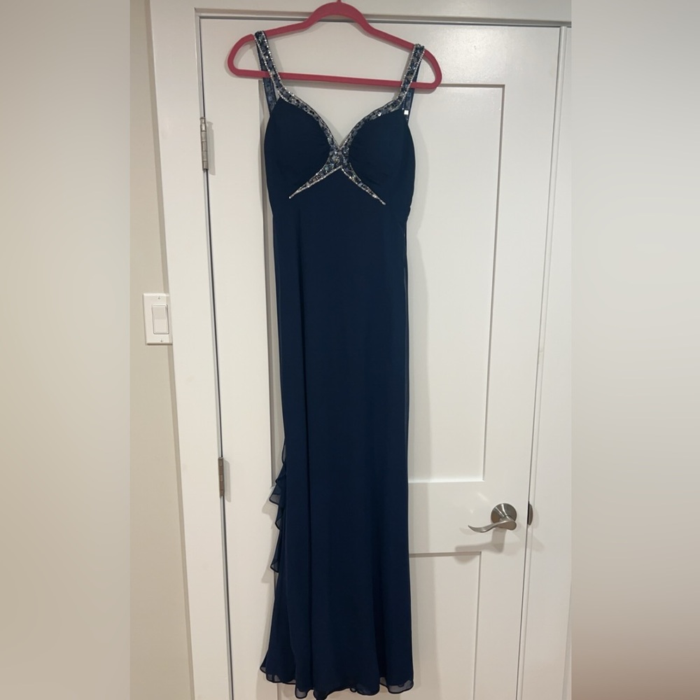 Formal Navy Blue with Sequin Dress. Worn 1x